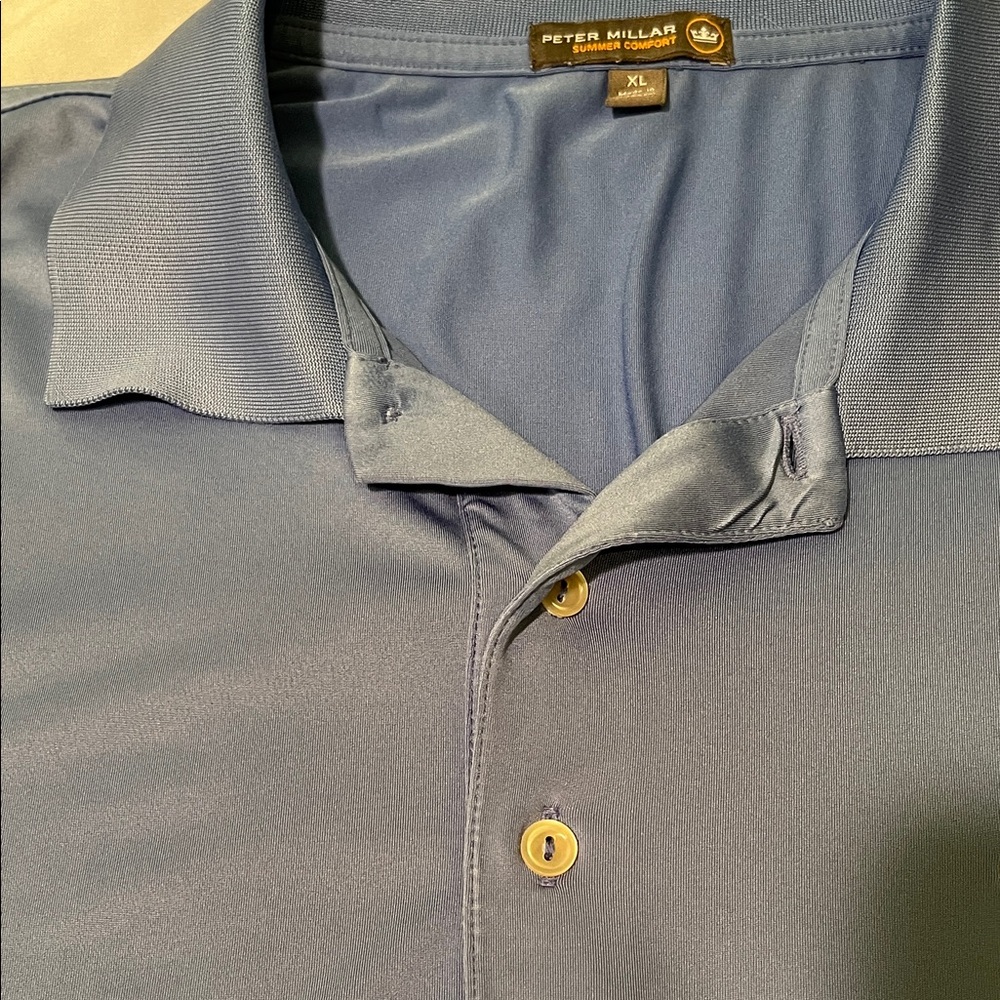 Peter Millar Sky Blue Summer Comfort Polo Shirt Men’s Size XL - Picture 7 of 10